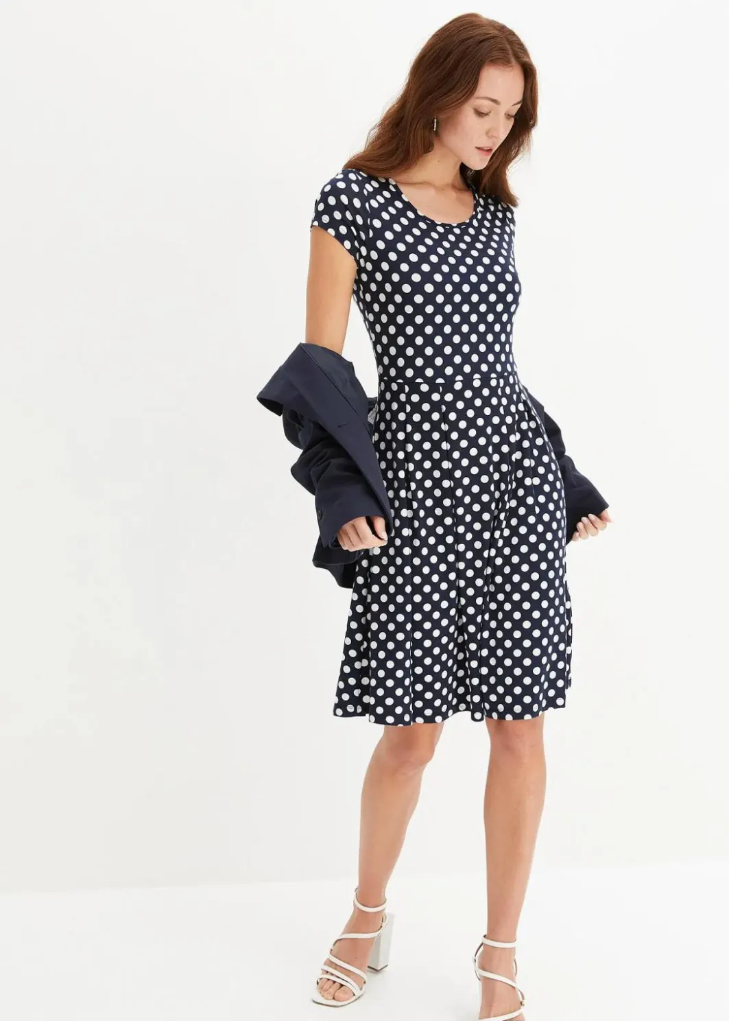 Online Jerseykleid aus Viskose-Mix Damen Kleider|Nachhaltigere Materialien