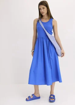 Online Jerseykleid im Materialmix Damen Bekleidung·Pullover & Strickjacken|Nachhaltigere Materialien