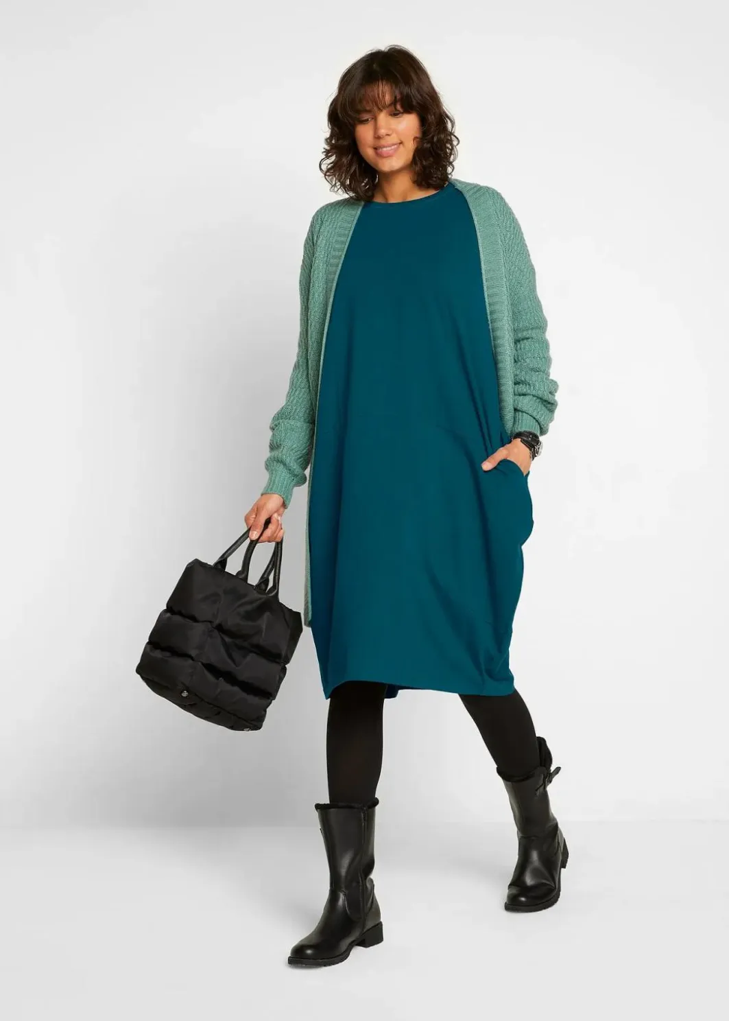 Sale Jerseykleid in O-Shape Damen Bekleidung·Pullover & Strickjacken|Kleider