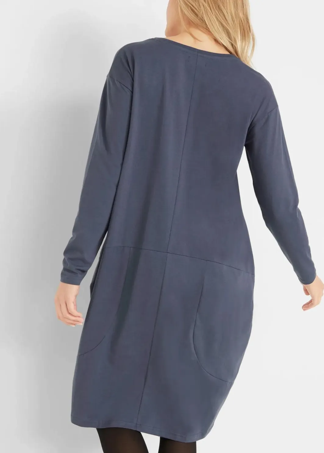 Outlet Jerseykleid in O-Shape Damen Kleider|Bekleidung·Pullover & Strickjacken