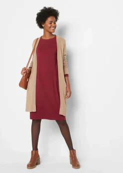 Damen bonprix Kleider|Bekleidung·Pullover & Strickjacken|Jerseykleid in O-Shape