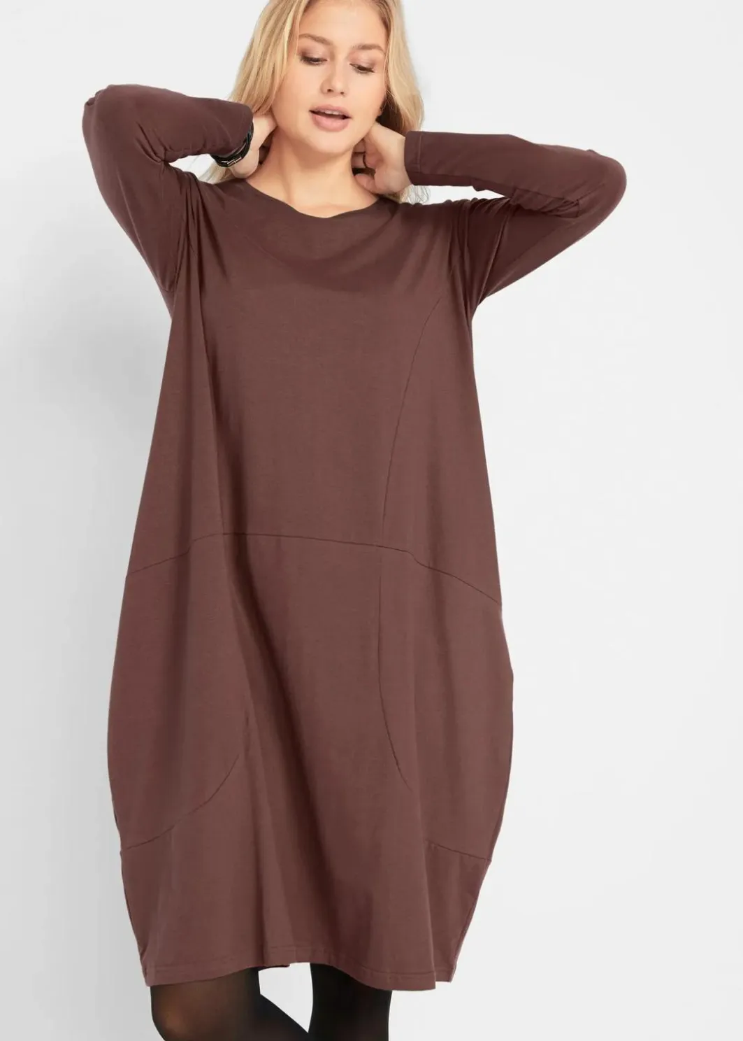 Jerseykleid in O-Shape Damen Kleider|Bekleidung·Pullover & Strickjacken