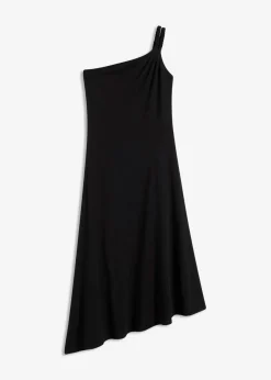 Best Jerseykleid mit asymmetrischem Saum und Knotendetail auf der Schulter aus Baumwolle Damen Bekleidung·Pullover & Strickjacken|Kleider