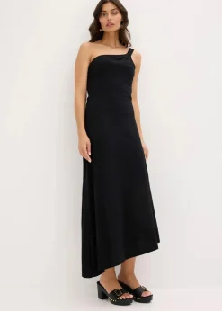 Best Jerseykleid mit asymmetrischem Saum und Knotendetail auf der Schulter aus Baumwolle Damen Bekleidung·Pullover & Strickjacken|Kleider