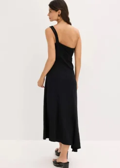 Best Jerseykleid mit asymmetrischem Saum und Knotendetail auf der Schulter aus Baumwolle Damen Bekleidung·Pullover & Strickjacken|Kleider