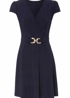 Jerseykleid mit dekorativer Schließe Damen Kurzgrößen|Kurzgrößen