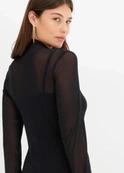 Sale Jerseykleid mit Mesh Damen Bekleidung·Pullover & Strickjacken|Kleider
