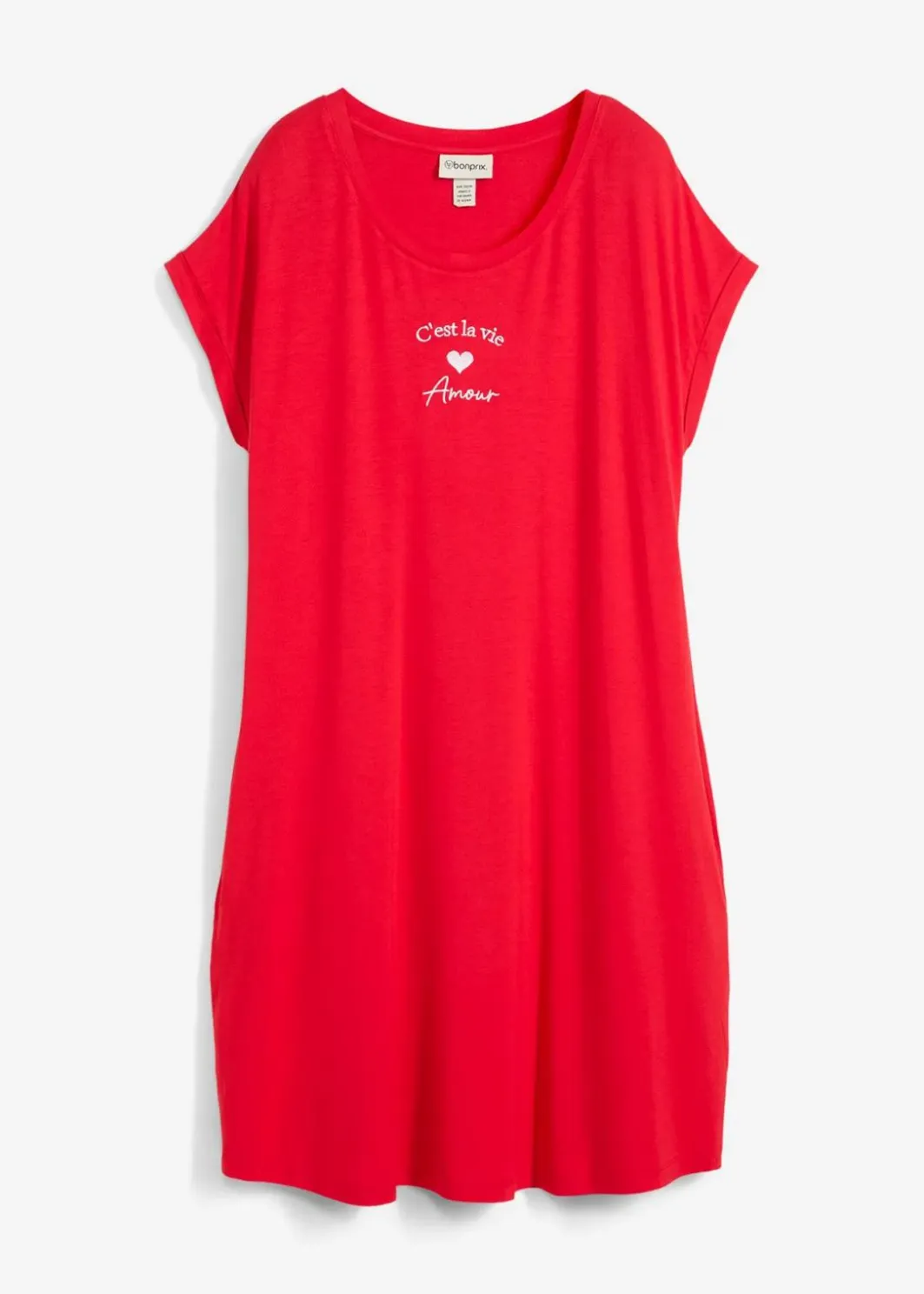 Damen bonprix Kleider|Jersey-Kleid mit Stickerei aus Viskose-Elasthan-Mix
