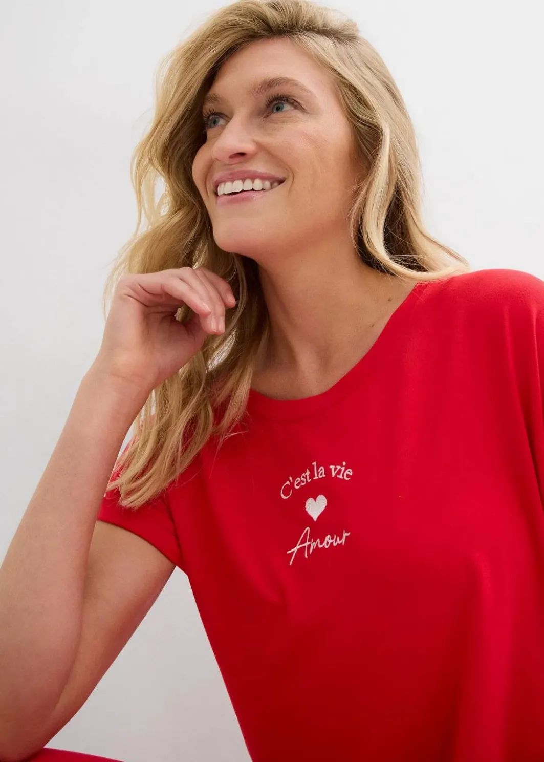 Damen bonprix Kleider|Jersey-Kleid mit Stickerei aus Viskose-Elasthan-Mix
