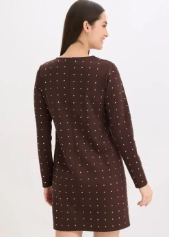 Hot Jerseykleid mit Strass-Applikationen Damen Bekleidung·Pullover & Strickjacken|Kleider