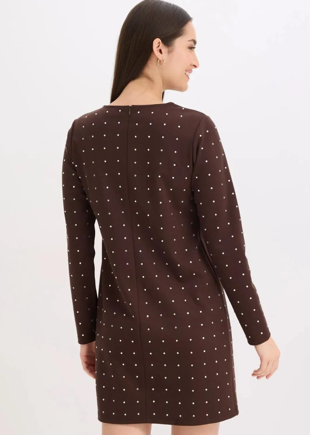 Hot Jerseykleid mit Strass-Applikationen Damen Bekleidung·Pullover & Strickjacken|Kleider