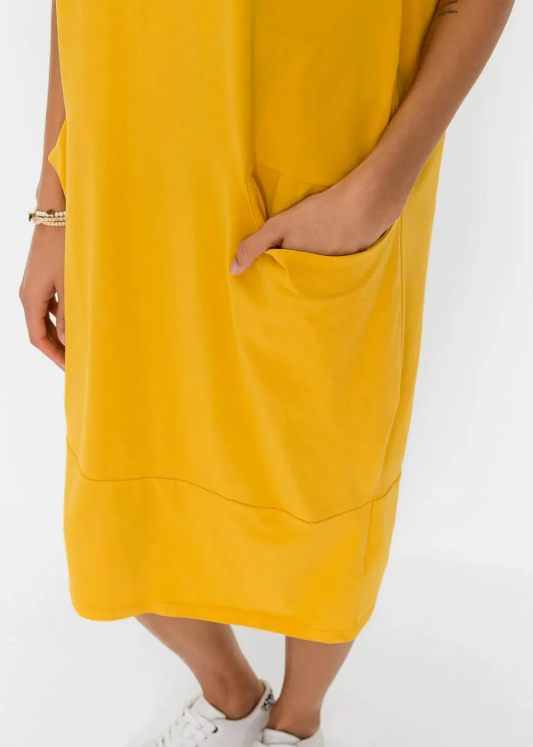 Damen bonprix Kleider|Bekleidung·Pullover & Strickjacken|Jerseykleid mit Taschen