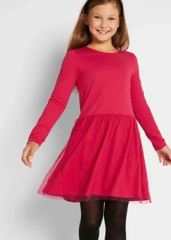 Kinder bonprix Mädchen 9-16 Jahre·Kleider & Jumpsuits|Mädchen 2-8 Jahre·Nachhaltigere Materialien|Jerseykleid mit Tüll