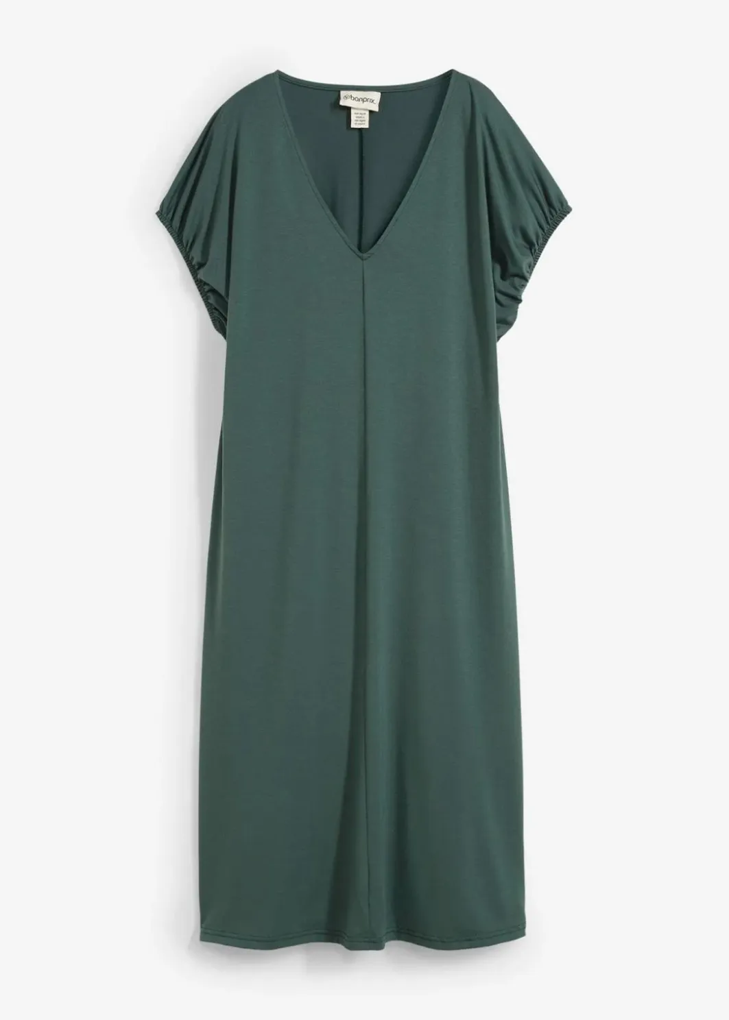 Jerseykleid mit V-Ausschnitt aus Viskose-Mix Damen Kleider