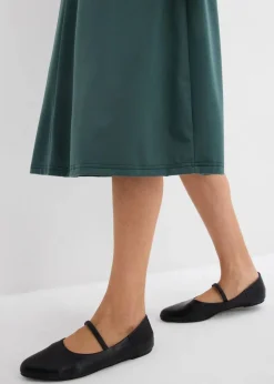 Jerseykleid mit V-Ausschnitt aus Viskose-Mix Damen Kleider