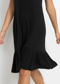 Damen bonprix Nachhaltigere Materialien|Kleider|Jerseykleid mit Volant aus Viskose-Mix