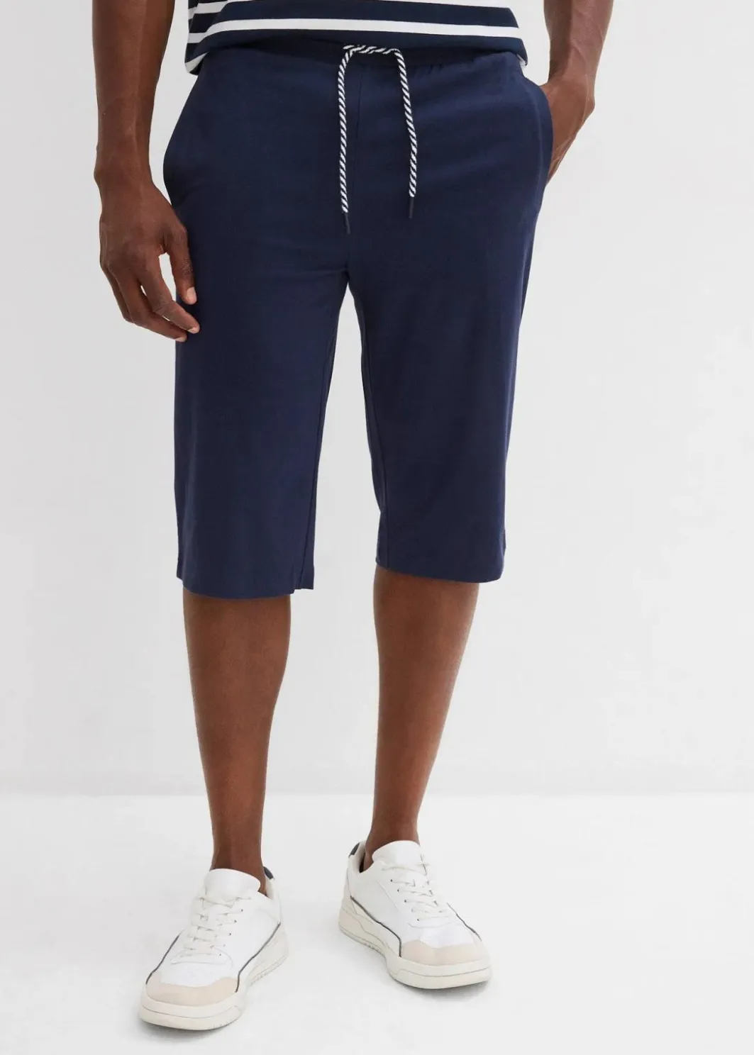 Herren bonprix Große Größen|Shorts|Jersey-Longshorts aus reiner Bio-Baumwolle (2er Pack)