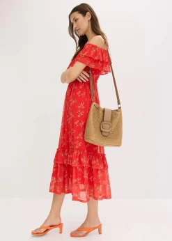 Damen bonprix Nachhaltigere Materialien|Kleider|Jersey-Mesh-kleid