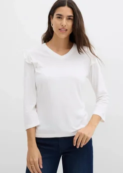 Damen bonprix Nachhaltigere Materialien|Shirts & Tops|Jersey-Shirt aus Baumwollmix