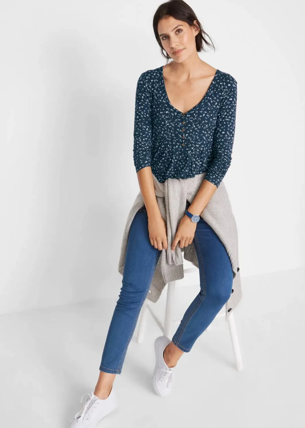 Damen bonprix Shirts & Tops|Nachhaltigere Materialien|Jersey-Shirt aus Viskose-Mix