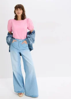 Clearance Jerseyshirt mit Ärmeln aus Baumwollpopeline Damen Shirts & Tops