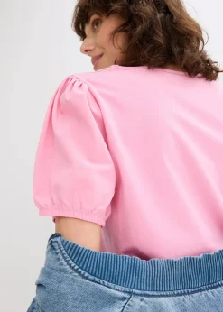 Clearance Jerseyshirt mit Ärmeln aus Baumwollpopeline Damen Shirts & Tops