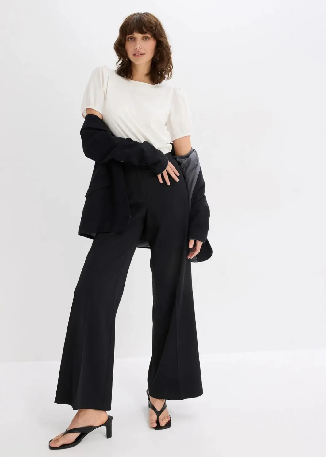 Damen bonprix Shirts & Tops|Jerseyshirt mit Ärmeln aus Baumwollpopeline