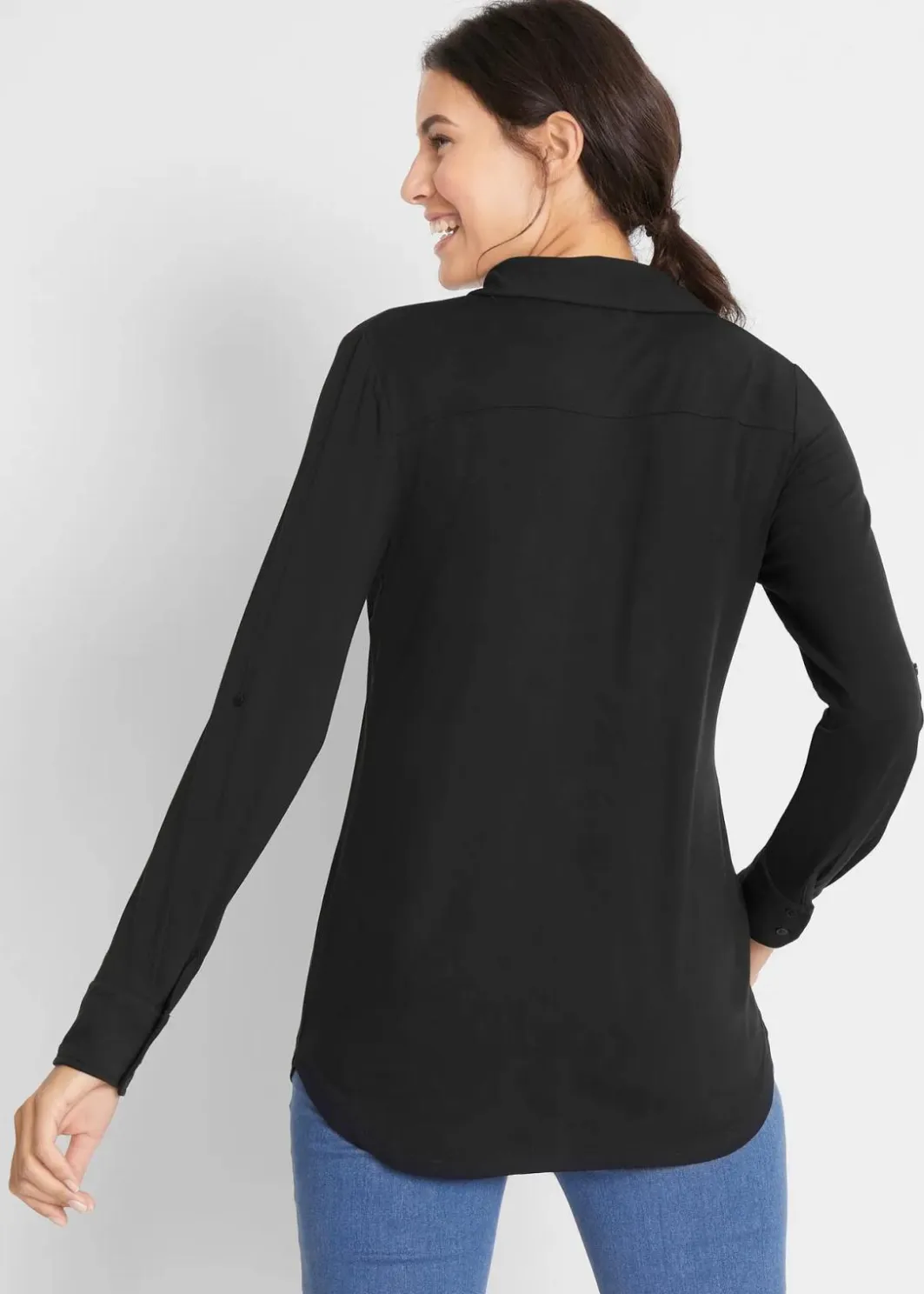 Sale Jersey-Shirtbluse, lang Damen Nachhaltigere Materialien|Shirts & Tops