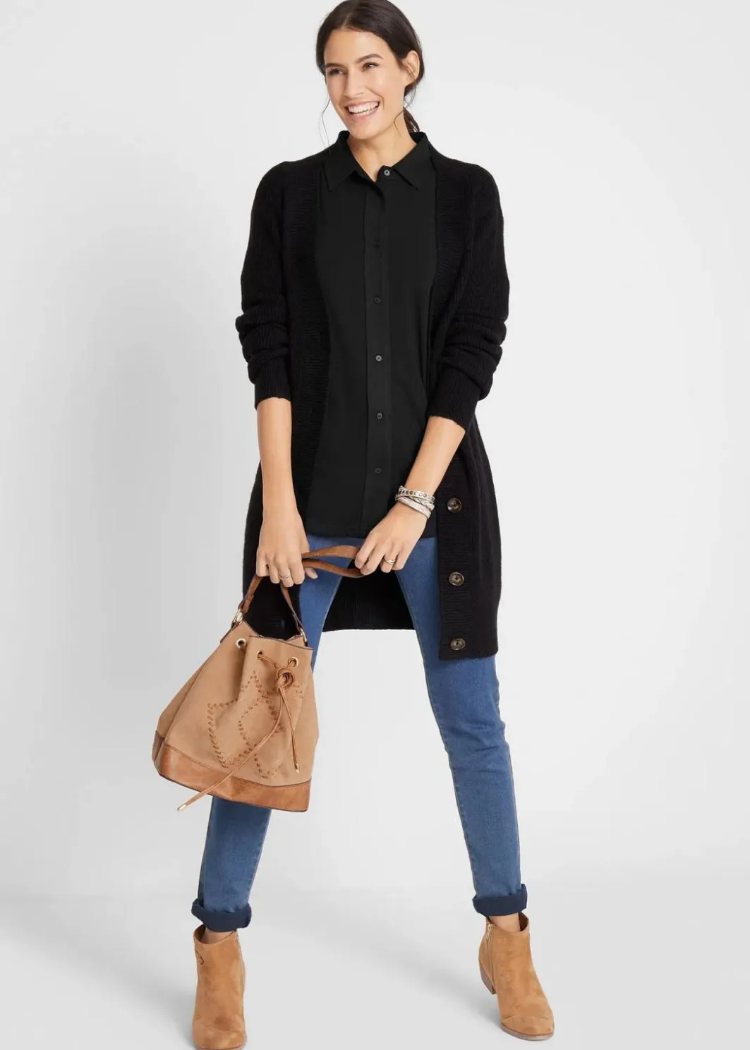 Sale Jersey-Shirtbluse, lang Damen Nachhaltigere Materialien|Shirts & Tops