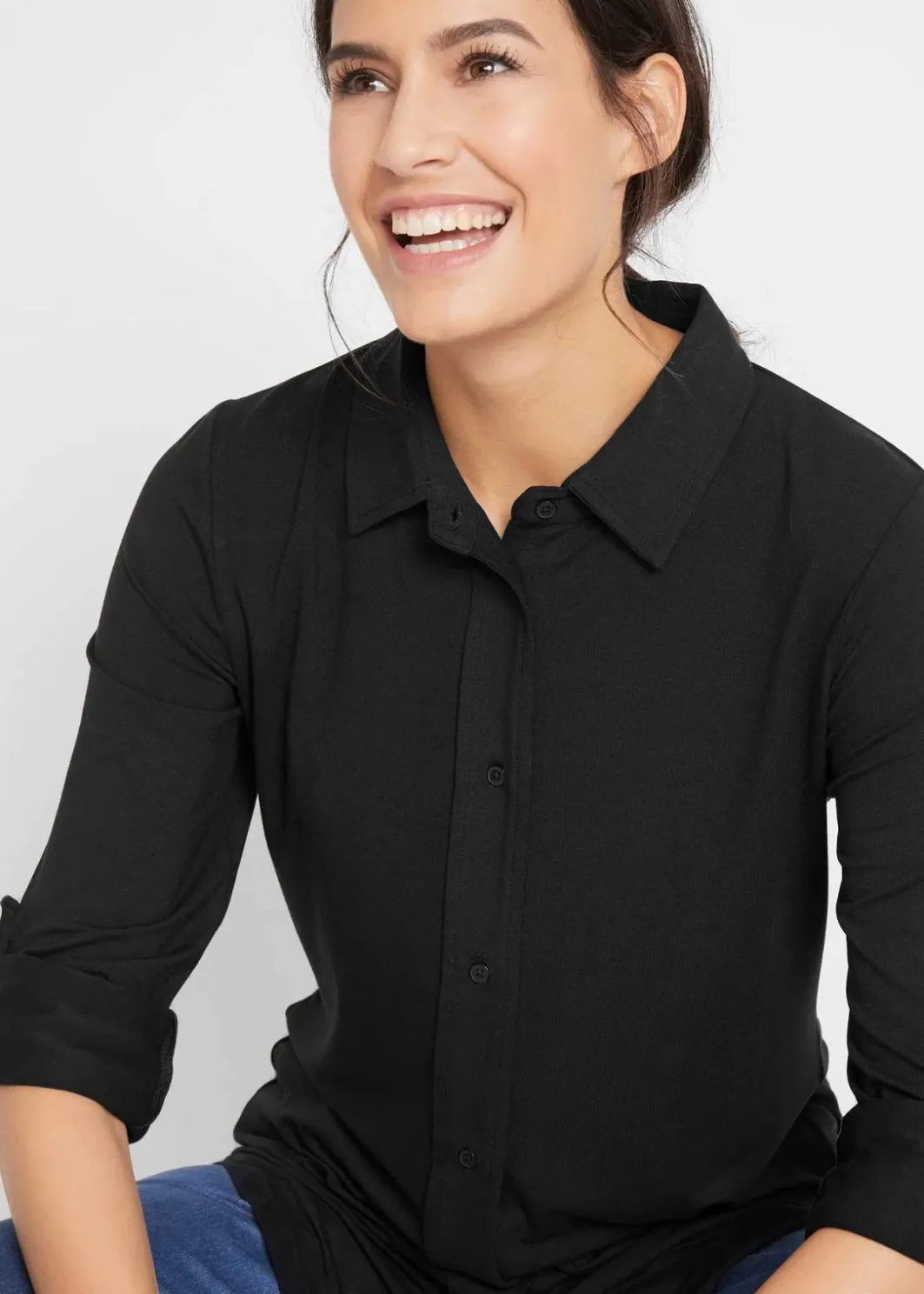 Sale Jersey-Shirtbluse, lang Damen Nachhaltigere Materialien|Shirts & Tops