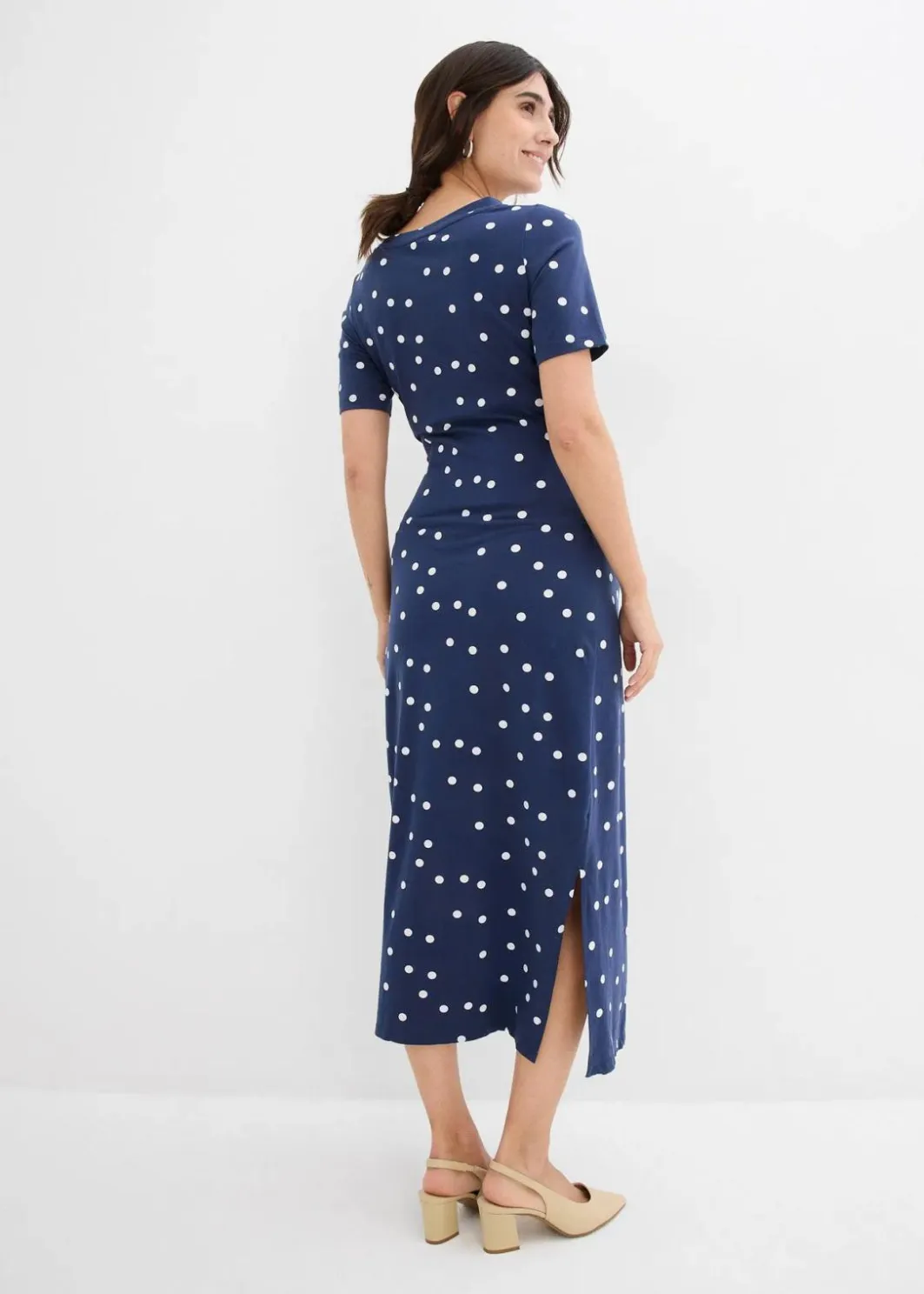 Damen bonprix Bekleidung·Blazer|Umstandsmode|Jersey-Umstandskleid aus Bio-Baumwolle in Midilänge