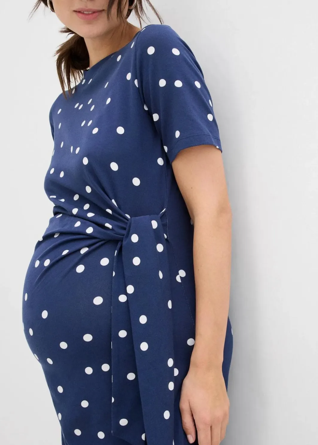Damen bonprix Bekleidung·Blazer|Umstandsmode|Jersey-Umstandskleid aus Bio-Baumwolle in Midilänge