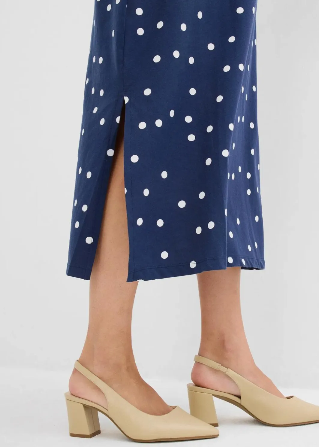 Damen bonprix Bekleidung·Blazer|Umstandsmode|Jersey-Umstandskleid aus Bio-Baumwolle in Midilänge