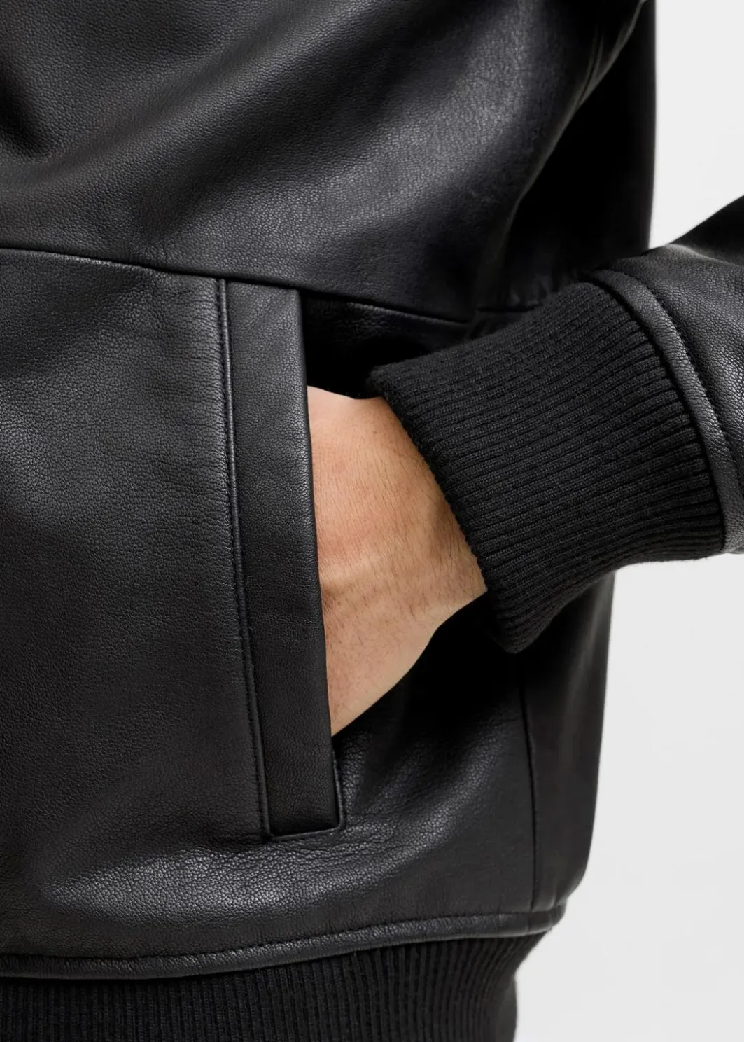 Clearance JJ REBEL Blouson aus Leder Herren Große Größen|Marken