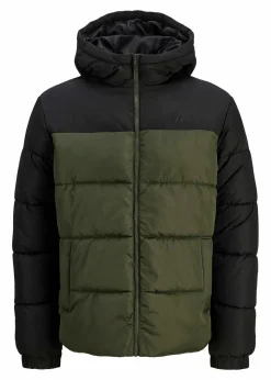 Herren J&J Rebel Große Größen|Marken|JJ REBEL Puffer-Jacke mit Kapuze im Colourblock-Design