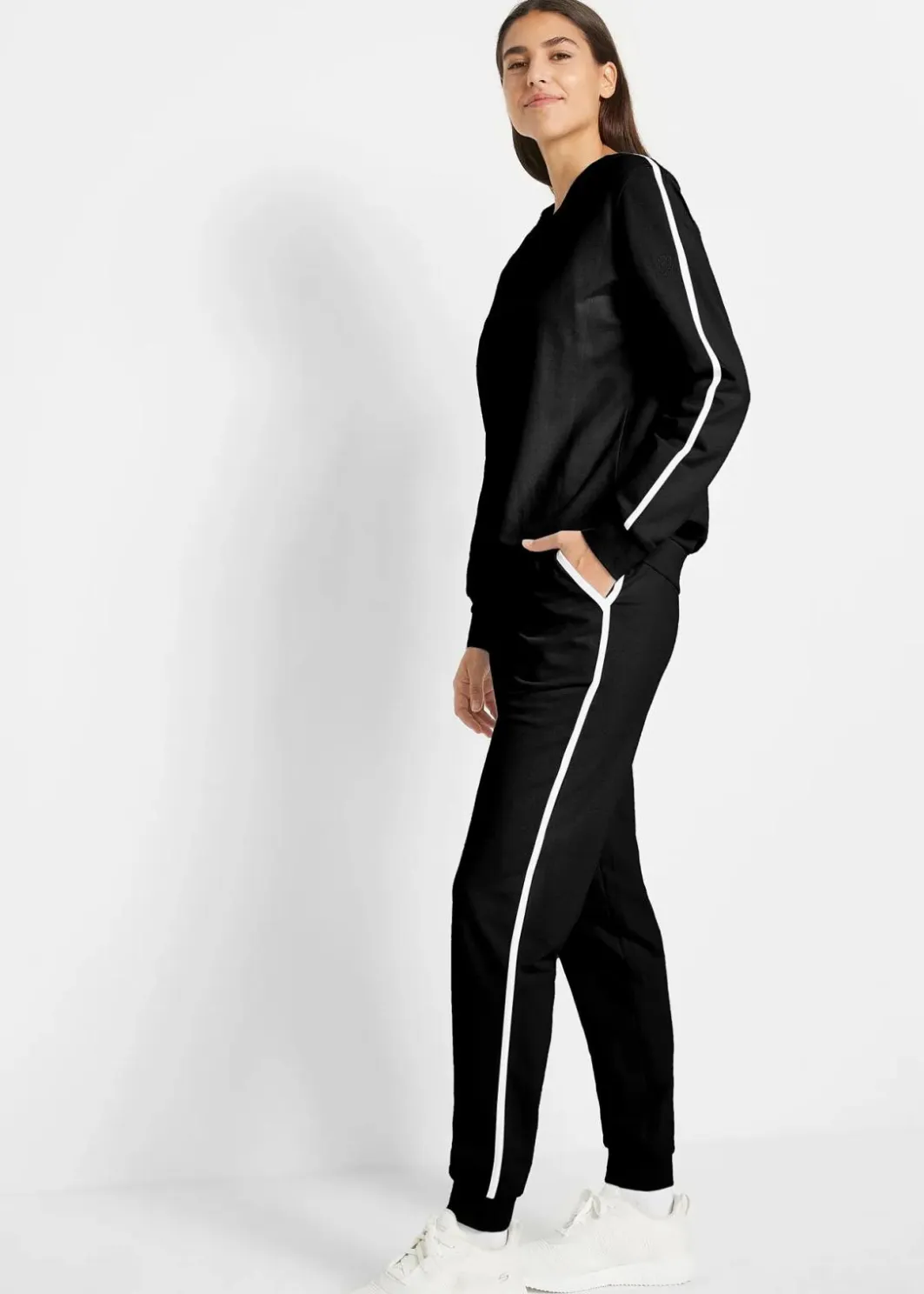 Damen bonprix Hosen|Bekleidung·Kleider|Jogginganzug aus reiner Baumwolle (2-tlg.Set)