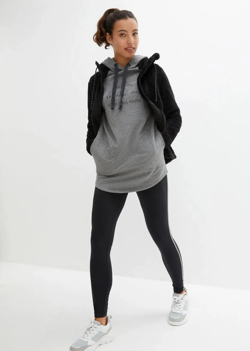 Clearance Jogginganzug mit Long-Sweatshirt und Leggings (2-teilig) Damen Sweat|Bekleidung·Kleider