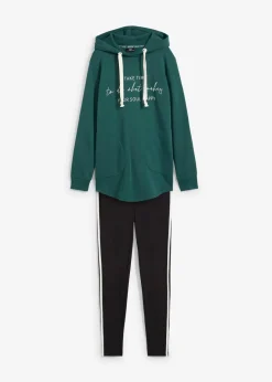 Damen bonprix Sweat|Bekleidung·Kleider|Jogginganzug mit Long-Sweatshirt und Leggings (2-teilig)