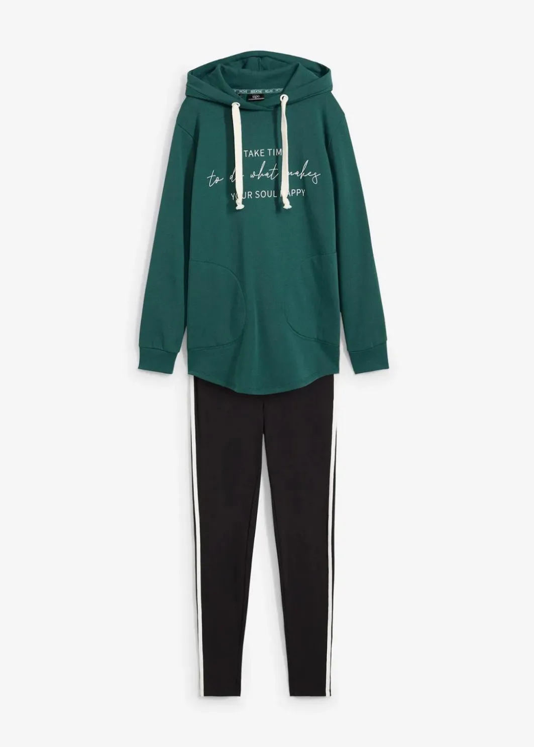 Damen bonprix Sweat|Bekleidung·Kleider|Jogginganzug mit Long-Sweatshirt und Leggings (2-teilig)