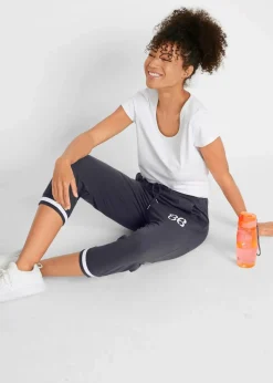 Damen bonprix Hosen|Sweat|Jogginghose, 3/4-Länge aus Baumwollmix
