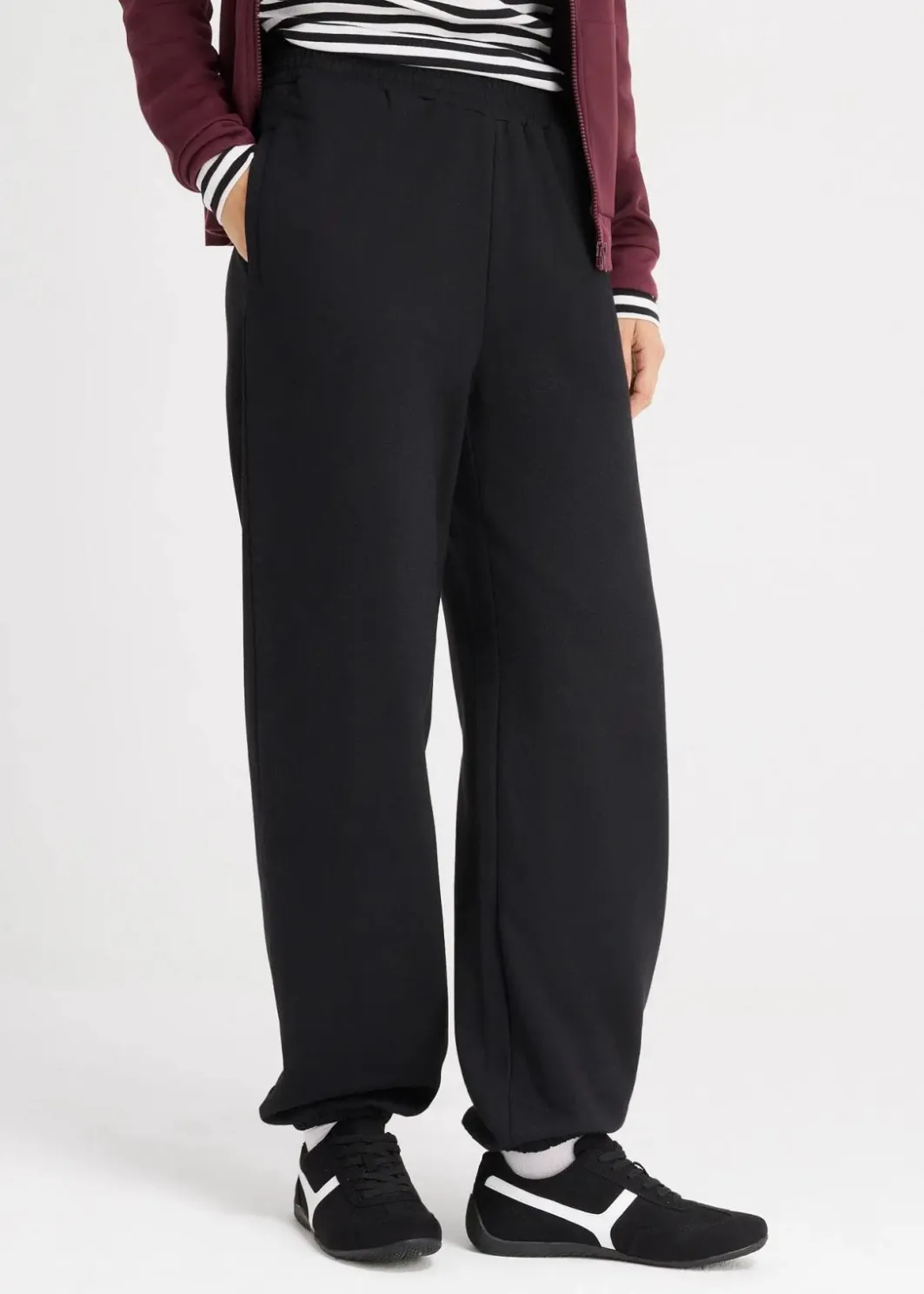 Damen bonprix Nachhaltigere Materialien|Hosen|Jogginghose mit hohem Bund
