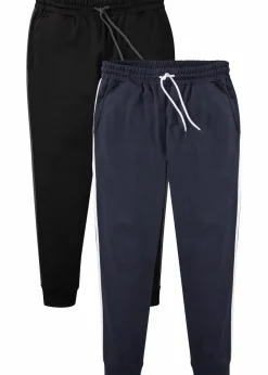 Herren bonprix Große Größen|Basics|Jogginghose mit Kontrastdetails (2er Pack)