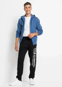 Discount Jogginghose mit sportivem Druck aus reiner Baumwolle Herren Große Größen|Sportbekleidung