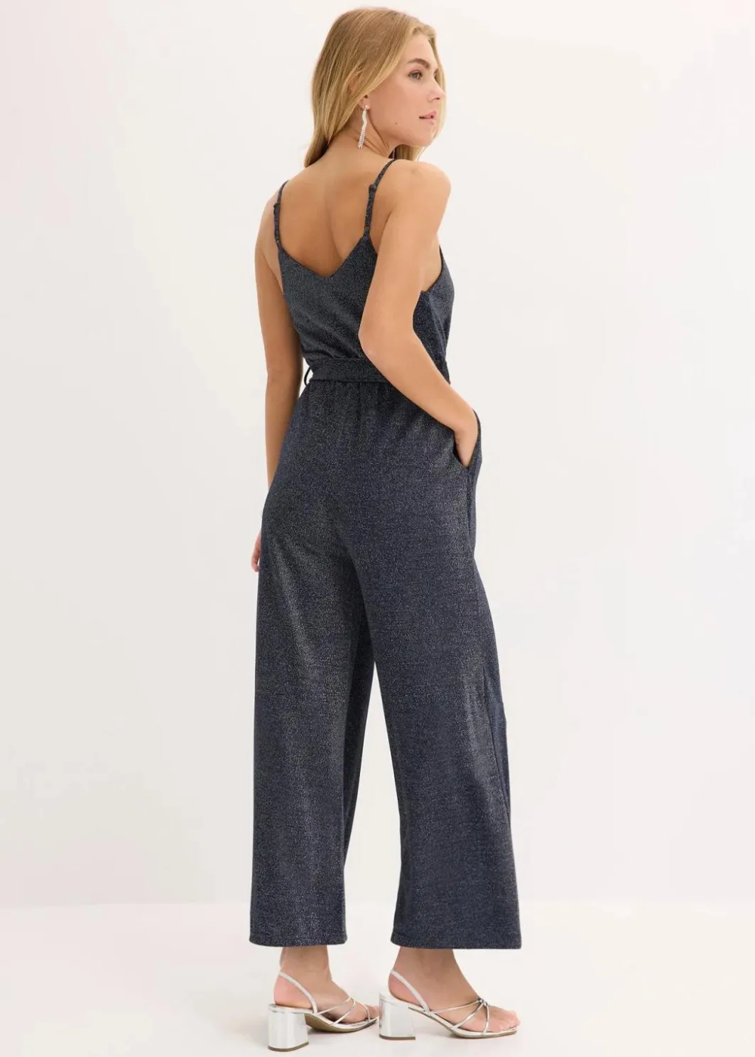 Damen bonprix Jumpsuits|Jumpsuit aus leichter Viskose mit Glitzer