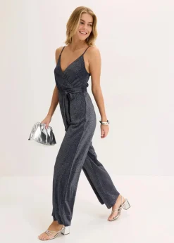 Damen bonprix Jumpsuits|Jumpsuit aus leichter Viskose mit Glitzer