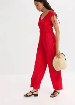 Damen bonprix Nachhaltigere Materialien|Jumpsuits|Jumpsuit aus strukturiertem Crêpe