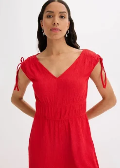 Damen bonprix Nachhaltigere Materialien|Jumpsuits|Jumpsuit aus strukturiertem Crêpe