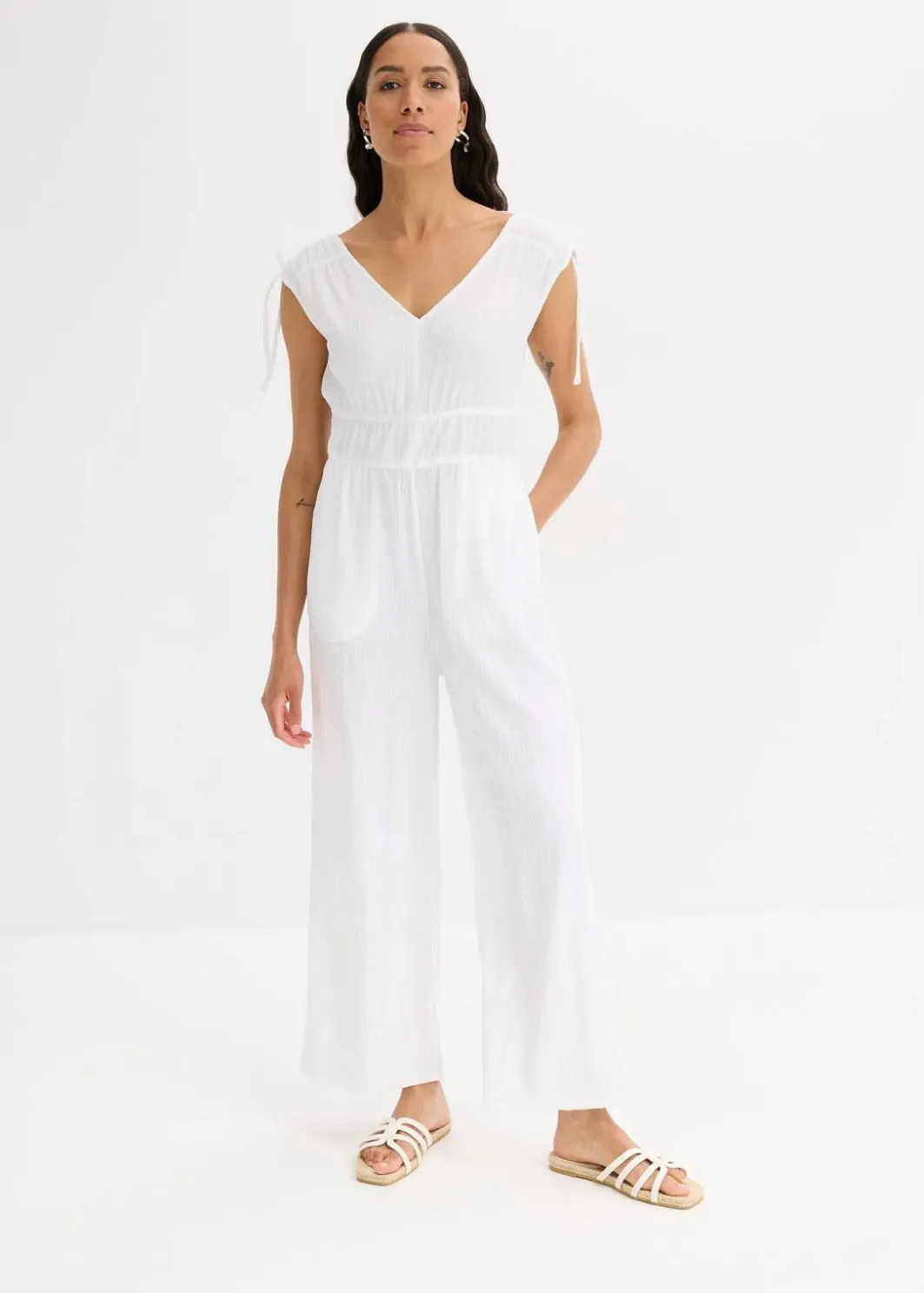 Hot Jumpsuit aus strukturiertem Crêpe Damen Bekleidung·Homewear|Jumpsuits