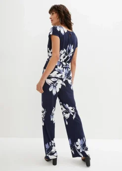 Damen bonprix Jumpsuits|Kurzgrößen|Jumpsuit mit Bindeband