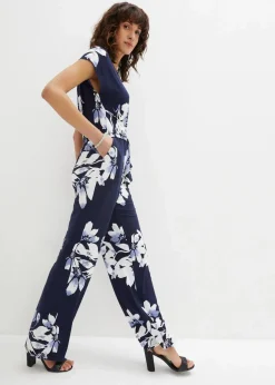 Damen bonprix Jumpsuits|Kurzgrößen|Jumpsuit mit Bindeband